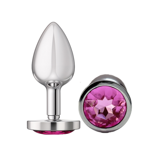 Heartease - Round Shaped Jewelled Metal Plug Medium - Lovesy